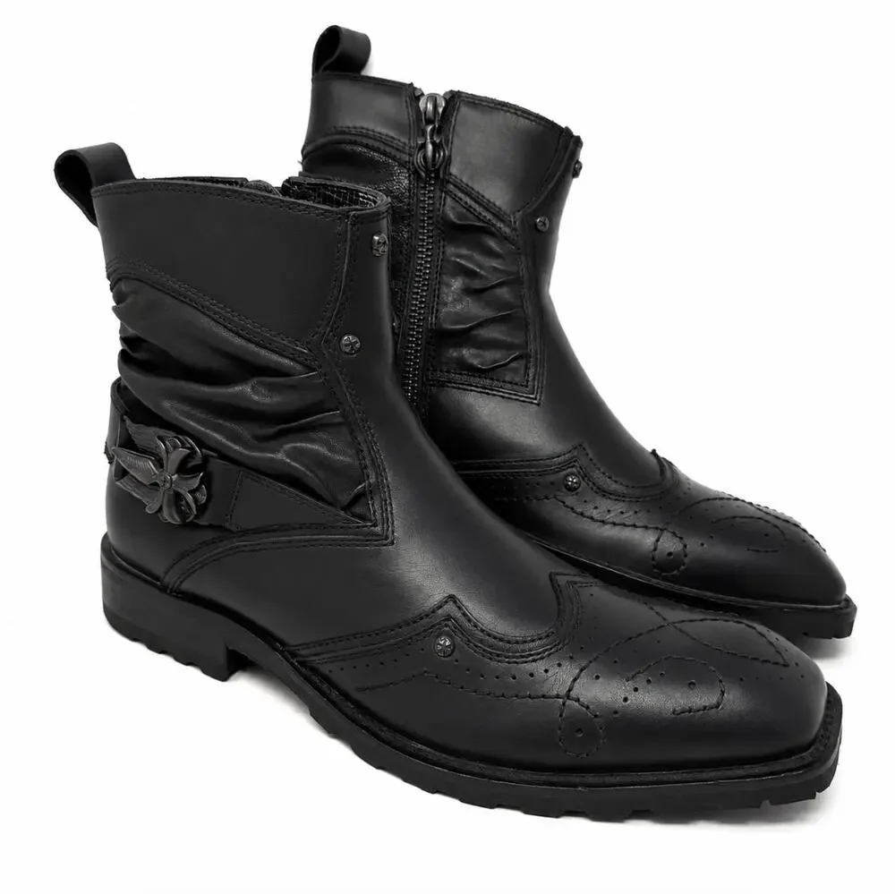 MARK NASON Lounge U Rock Ankle Boots Leather Moto Sz 14 $550